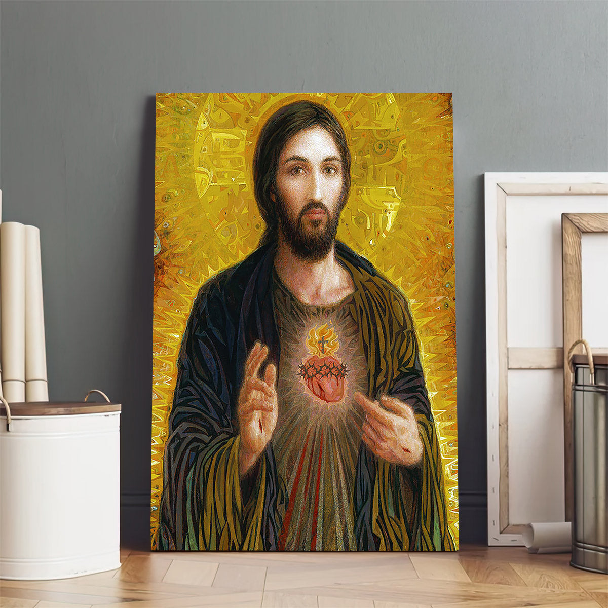 Sacred Heart Of Jesus Canvas Wall Art - Jesus Canvas Pictures - Christian Wall Art