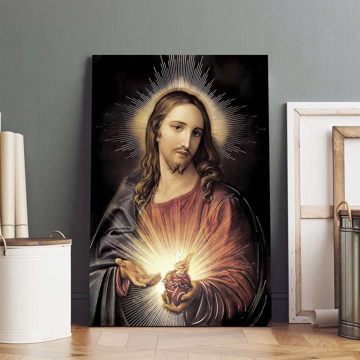 Sacred Heart Of Jesus Christ Canvas Wall Art - Jesus Christ Canvas - Christian Wall Art