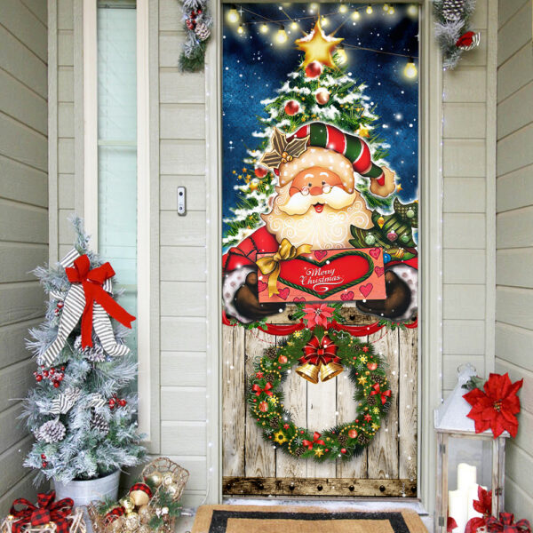 Santa Claus Christmas Door Cover - Christmas Door Cover - Christmas Outdoor Decoration