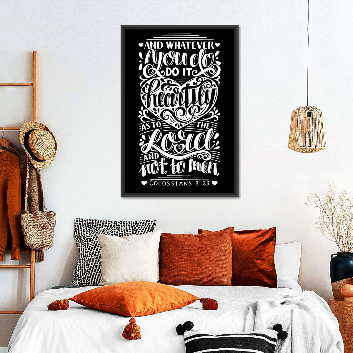 Scripture Wall Art Canvas - Canvas Religious Wall Art - Christian Wall Decor Living Room