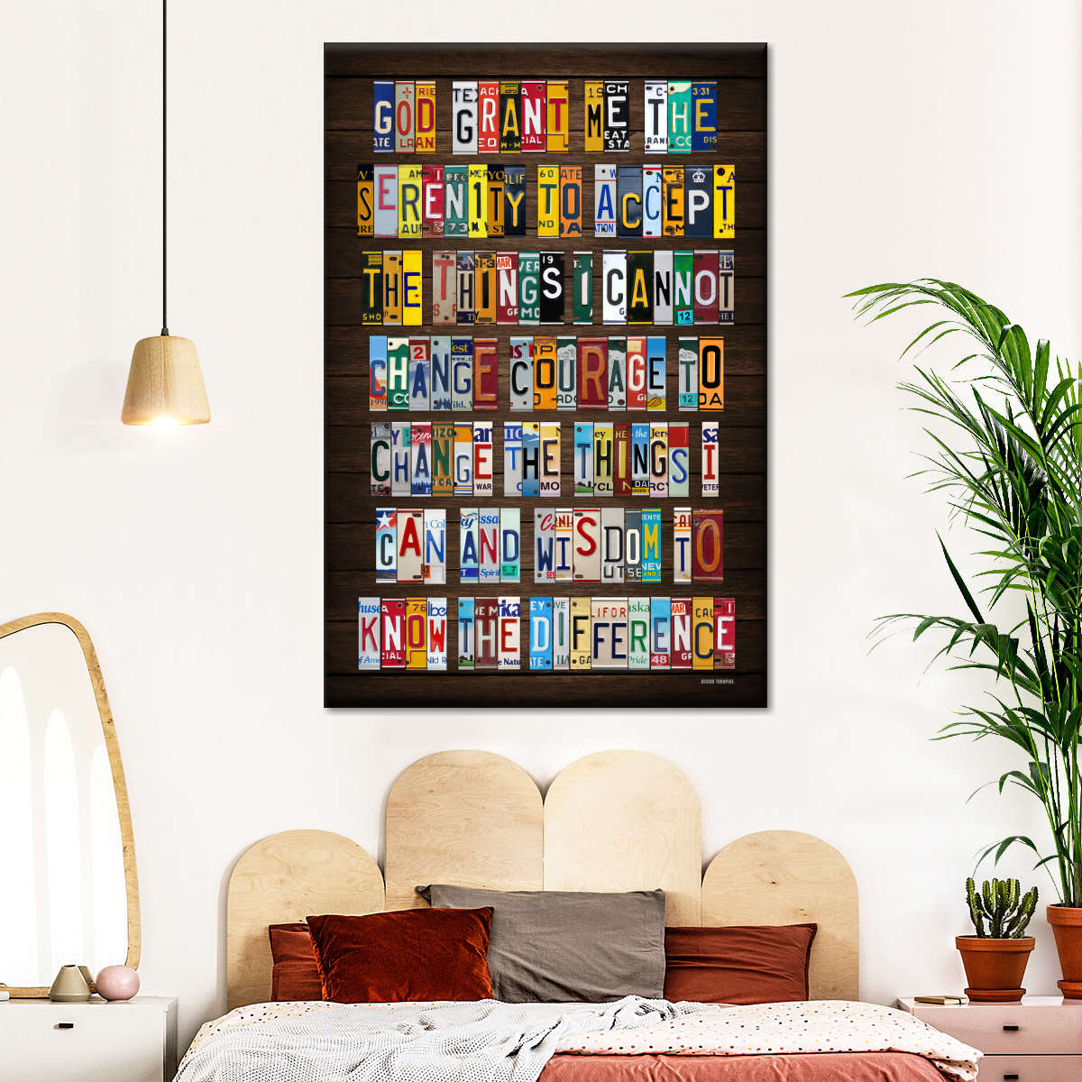 Serenity Bible Verse Wall Art Canvas - Canvas Religious Wall Art - Christian Wall Decor Living Room