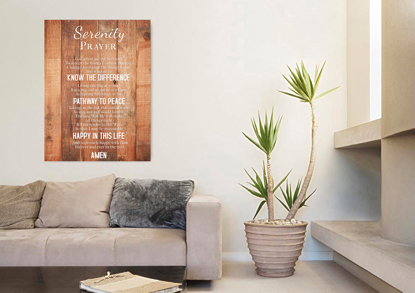 Serenity Prayer #2 'God Grant Me Serenity' Framed Canvas Wall Art