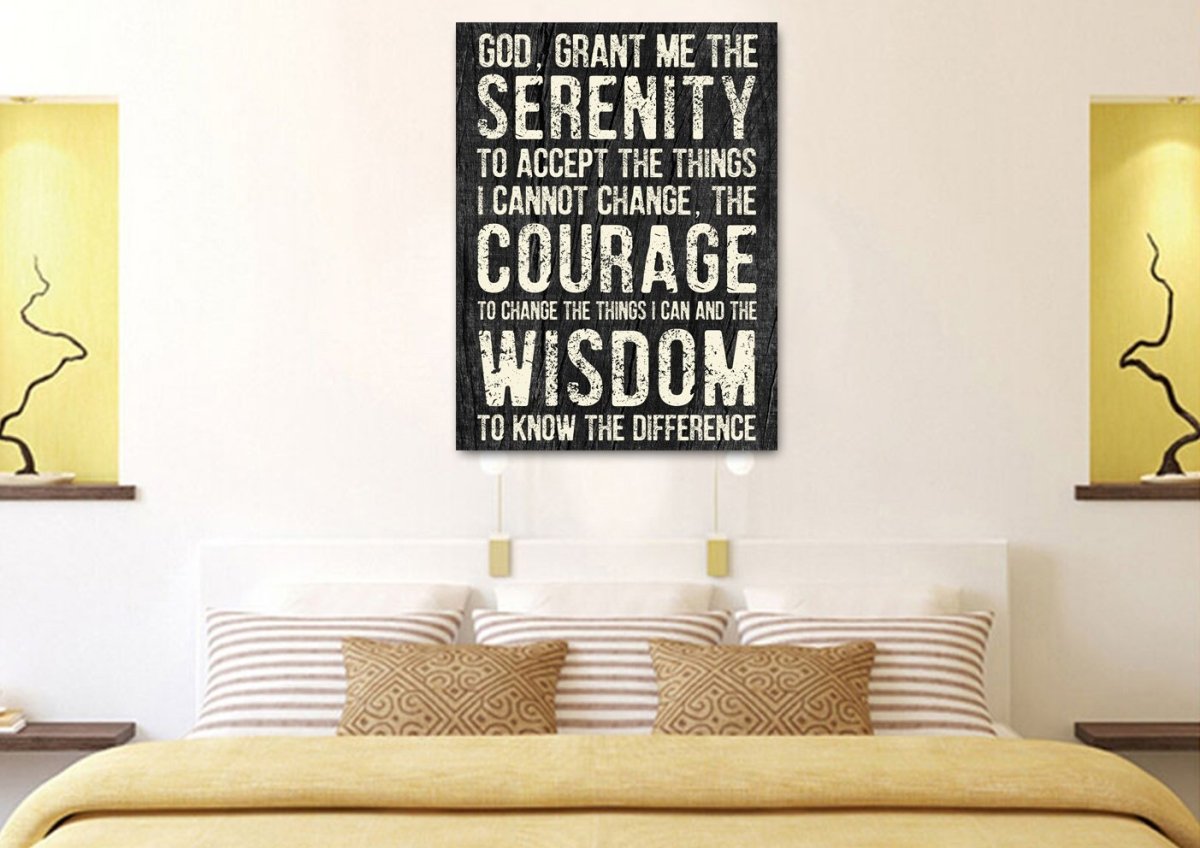 Serenity Prayer #5 'God Grant Me Serenity' Framed Canvas Wall Art