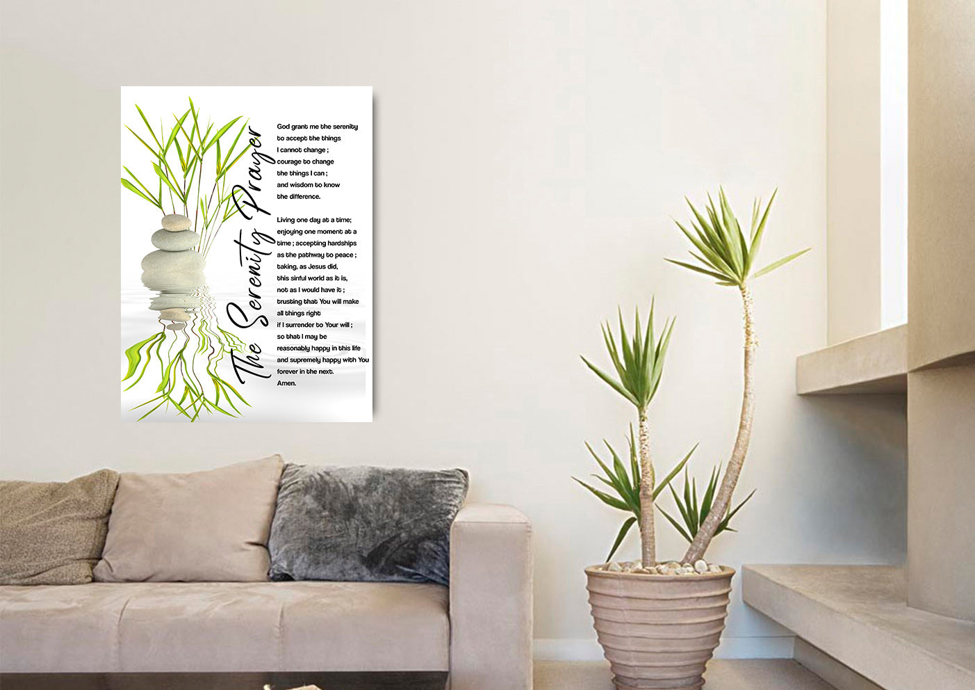 Serenity Prayer #7 'God Grant Me Serenity' Framed Canvas Wall Art