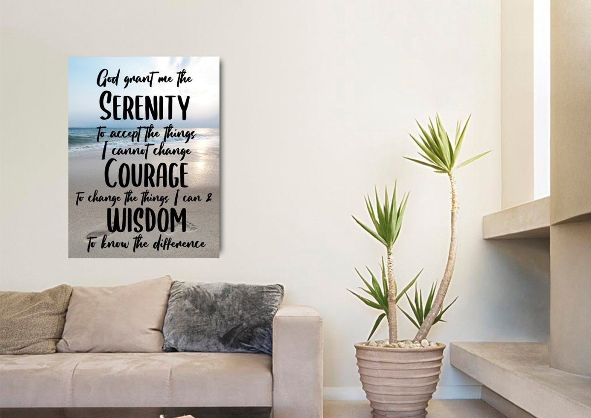 Serenity Prayer #8 'God Grant Me Serenity' Framed Canvas Wall Art