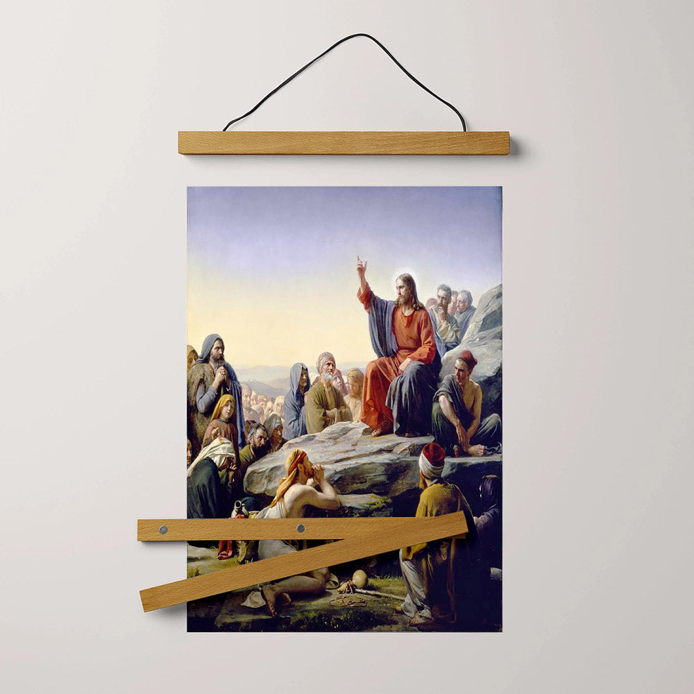 Sermon On The Mount Hanging Canvas Wall Art - Christan Wall Decor - Religious Canvas