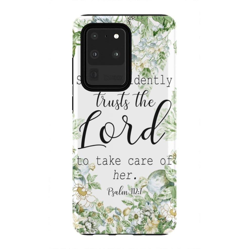 She Confidently Trusts The Lord To Take Care Of Her Psalm 1127 Phone Case - Inspirational Bible Scripture iPhone Cases