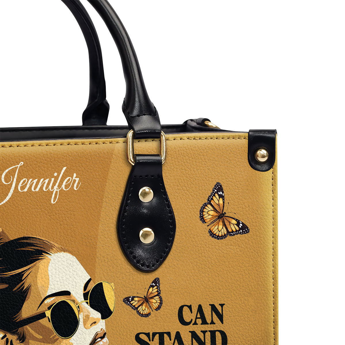 She Who Kneels Before God Personalized Leather Handbag With Zipper - Inspirational Gift Christian Ladies