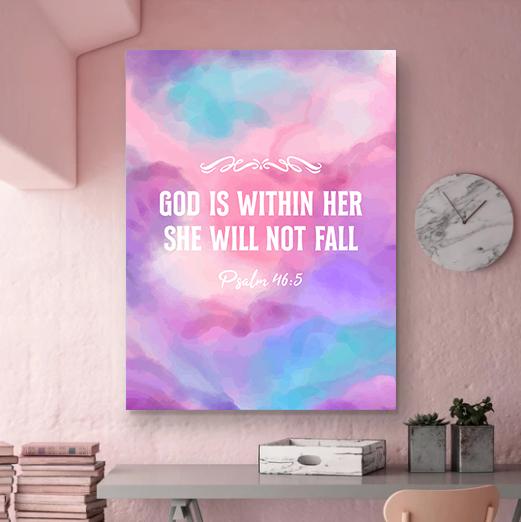 She Will Not Fall Canvas - Religious Canvas Art - Christian Canvas Wall Art - Ciaocustom
