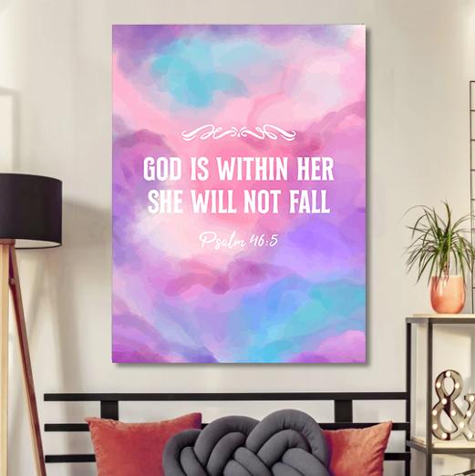She Will Not Fall Canvas - Religious Canvas Art - Christian Canvas Wall Art - Ciaocustom