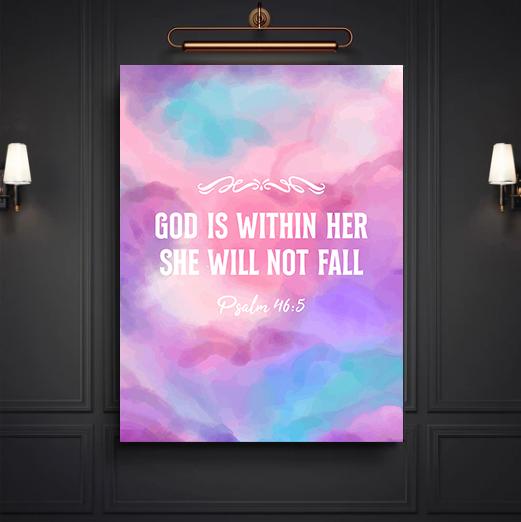 She Will Not Fall Canvas - Religious Canvas Art - Christian Canvas Wall Art - Ciaocustom