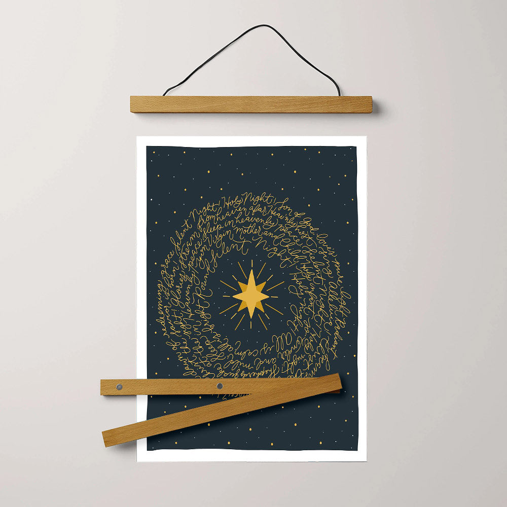 Silent Night Portrait Hanging Canvas Wall Art - Christmas Gift - Religious Canvas