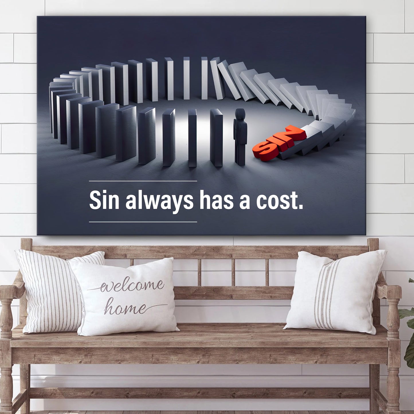 Sin Always Has A Cost Canvas Wall Art Decor - Religious Wall Art Canvas