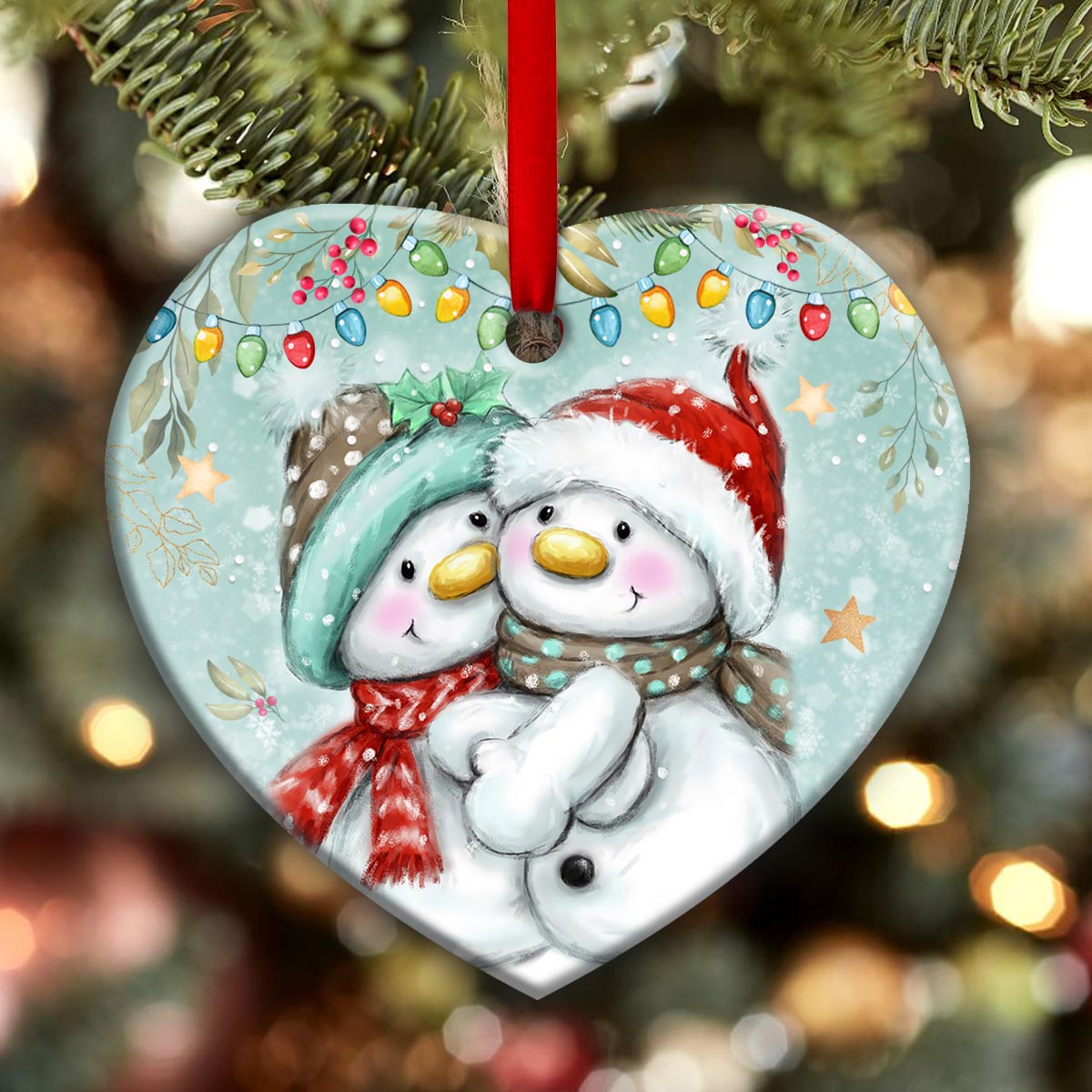 Sister Always My Sister Forever My Friend Heart Ceramic Ornament - Christmas Ornament - Christmas Gift