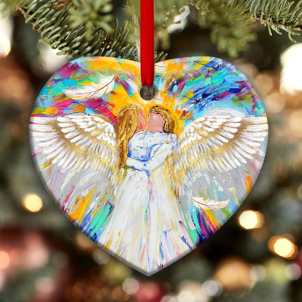 Sister Angel Always My Sister Forever My Friend Heart Ceramic Ornament - Christmas Ornament - Christmas Gift