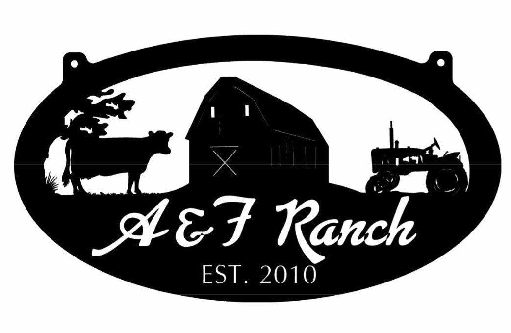Small Metal Farm Sign Barncowtractor Sign Metal Wall Art Metal House Sign Metal Farm Signs Farmer Gifts