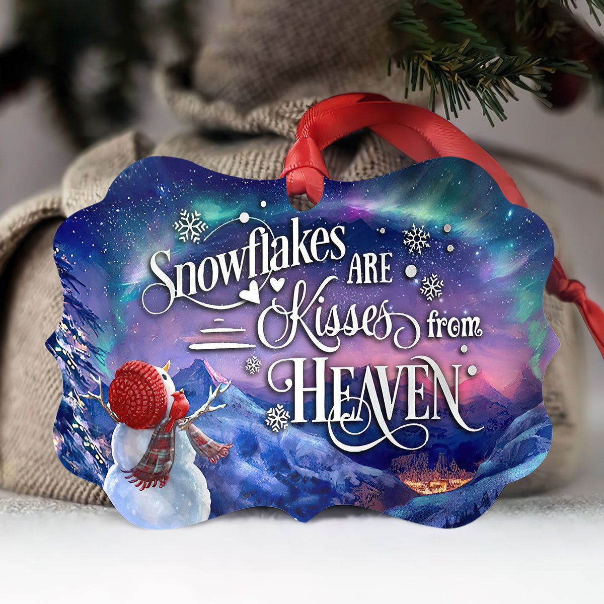 Snowflakes Are Kisses Ornament - Christmas Ornament - Ciaocustom