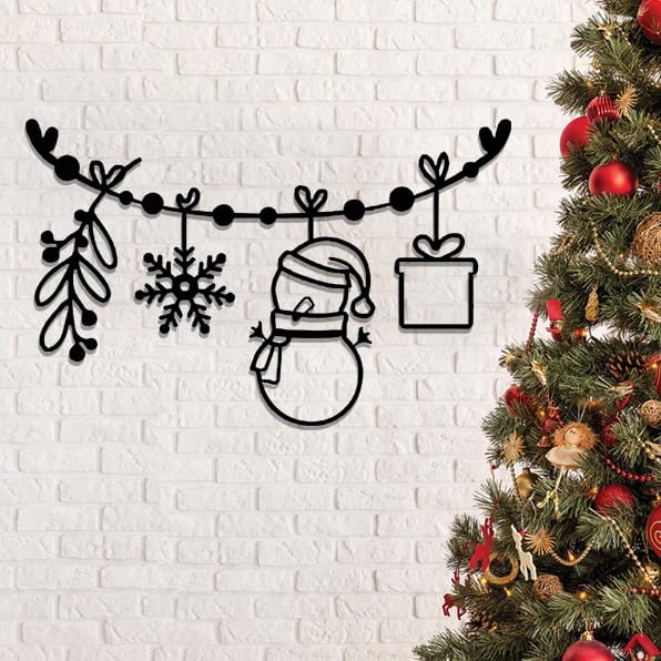 Snowman And Snowflake Metal Sign - Christmas Metal Wall Decor - Ciaocustom