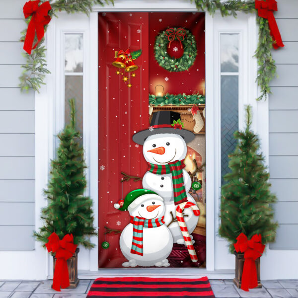 Snowman Christmas Is Coming Door Cover - Christmas Door Cover - Christmas Outdoor Decoration