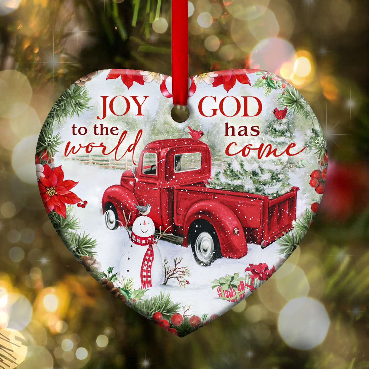 Snowman Faith Heart Ceramic Ornament - Christmas Ornament - Christmas Gift