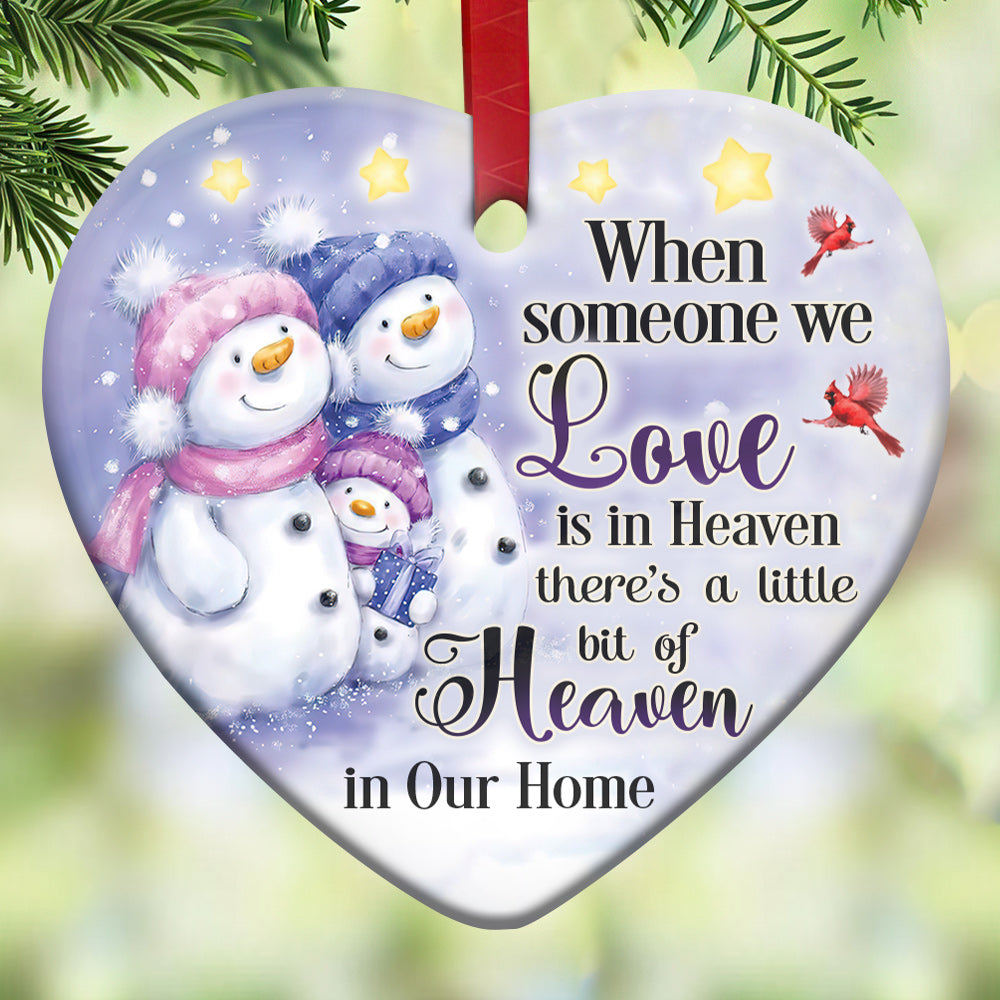 Snowman Memorial Heart Ornament 1 - Christmas Ornament - Ciaocustom
