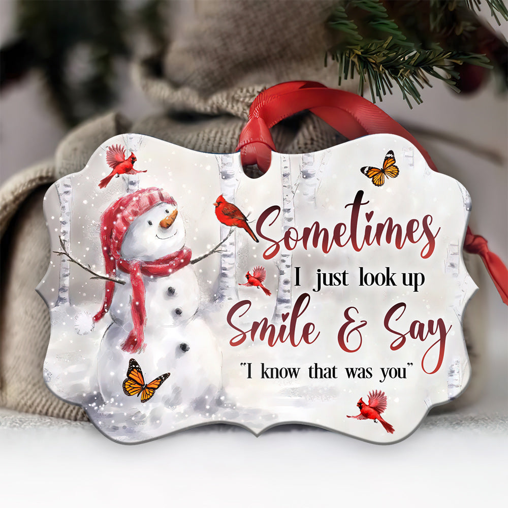 Snowman Memorial Metal Ornament - Christmas Ornament - Christmas Gift