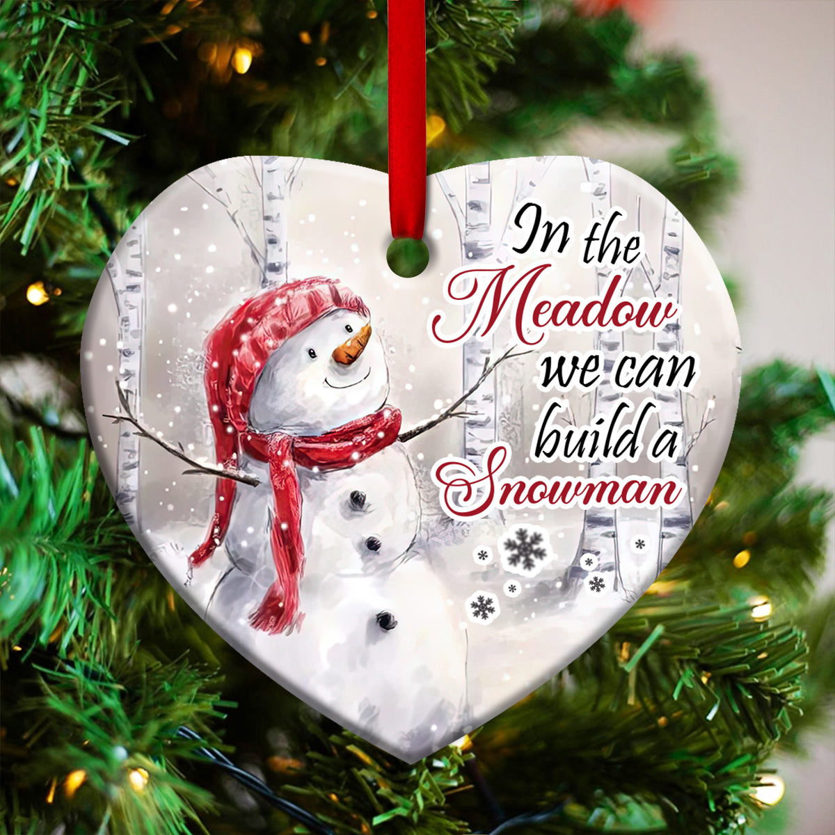 Snowman Memory Heart Ornament - Christmas Ornament - Ciaocustom