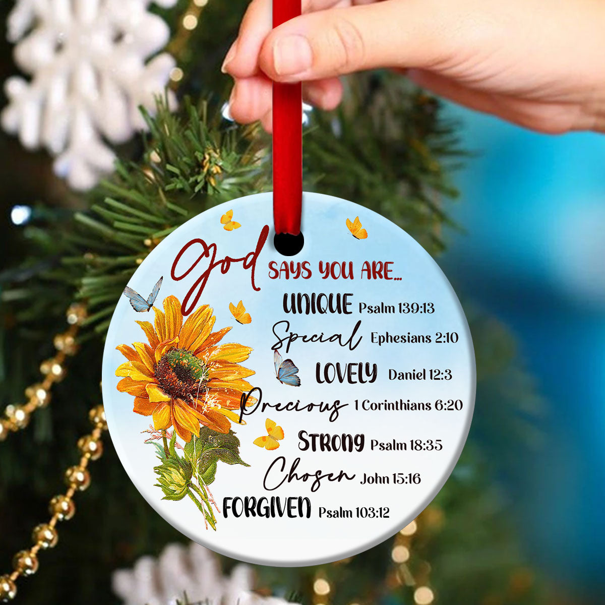 Special Jesus Ceramic Circle Ornament - God Says You Are Precious - Ornaments Hanging Gift - Nativity Ornaments