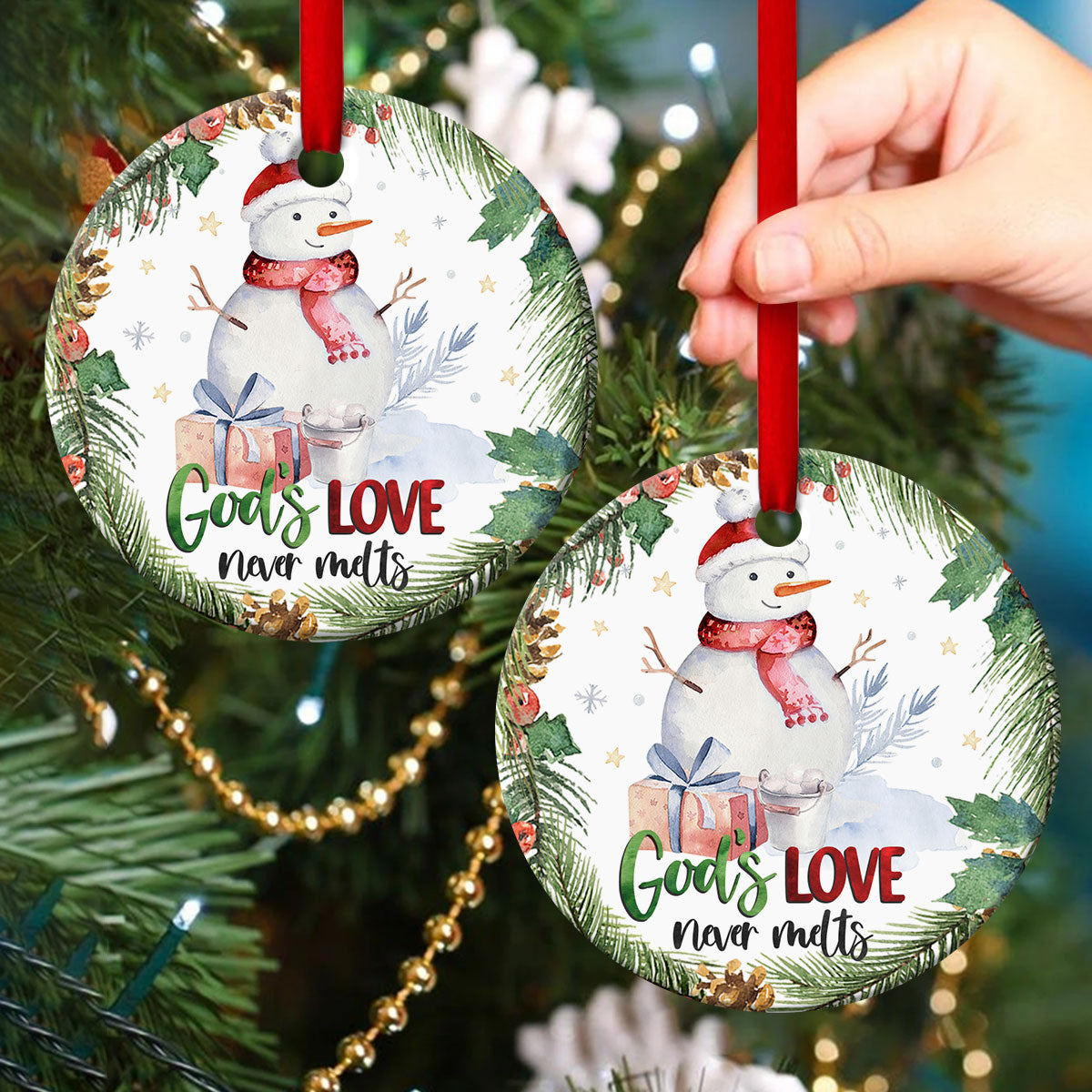 Special Jesus Ceramic Circle Ornament - Nothing Can Change God's Love For You Ornament