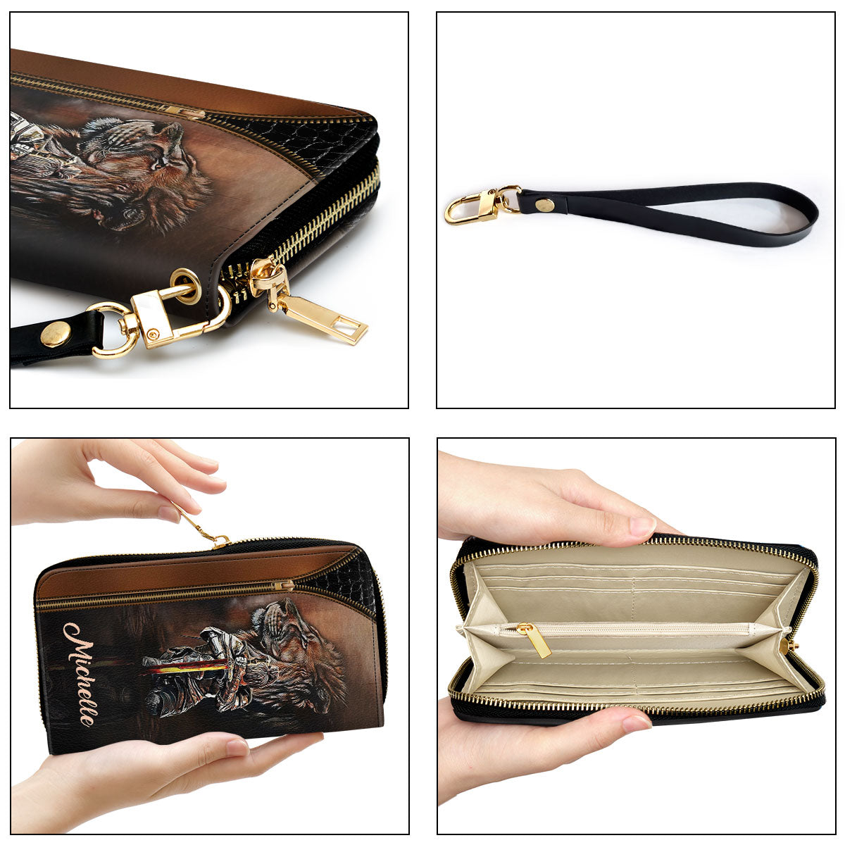 Spiritual Gift From God For Women My Sword Is The Word Of God Clutch Purse For Women - Personalized Name - Christian Gifts For Women