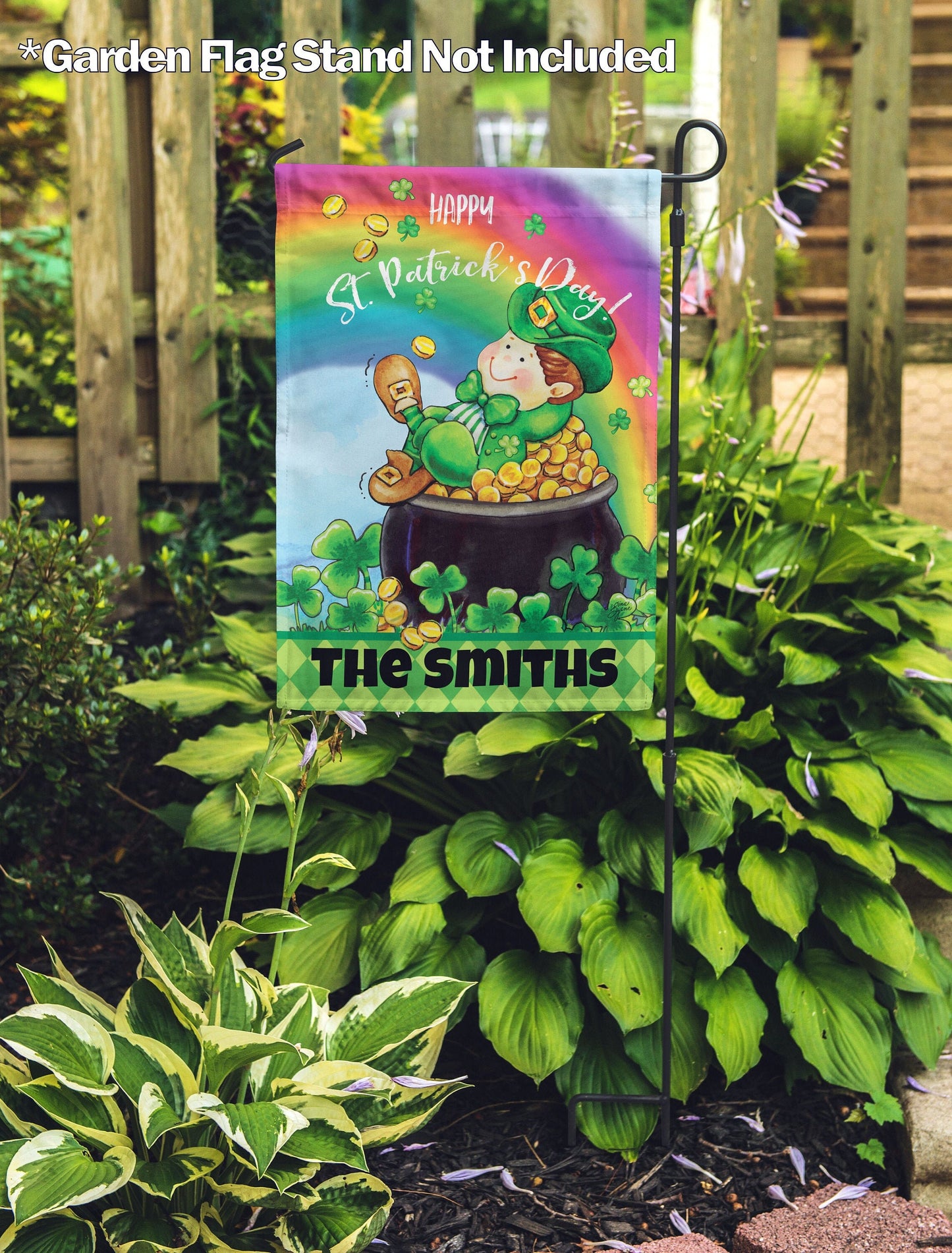 St. Patricks Day Pot Of Personalized House Flag - St. Patrick's Day Garden Flag - St. Patrick's Day Decorative Flags