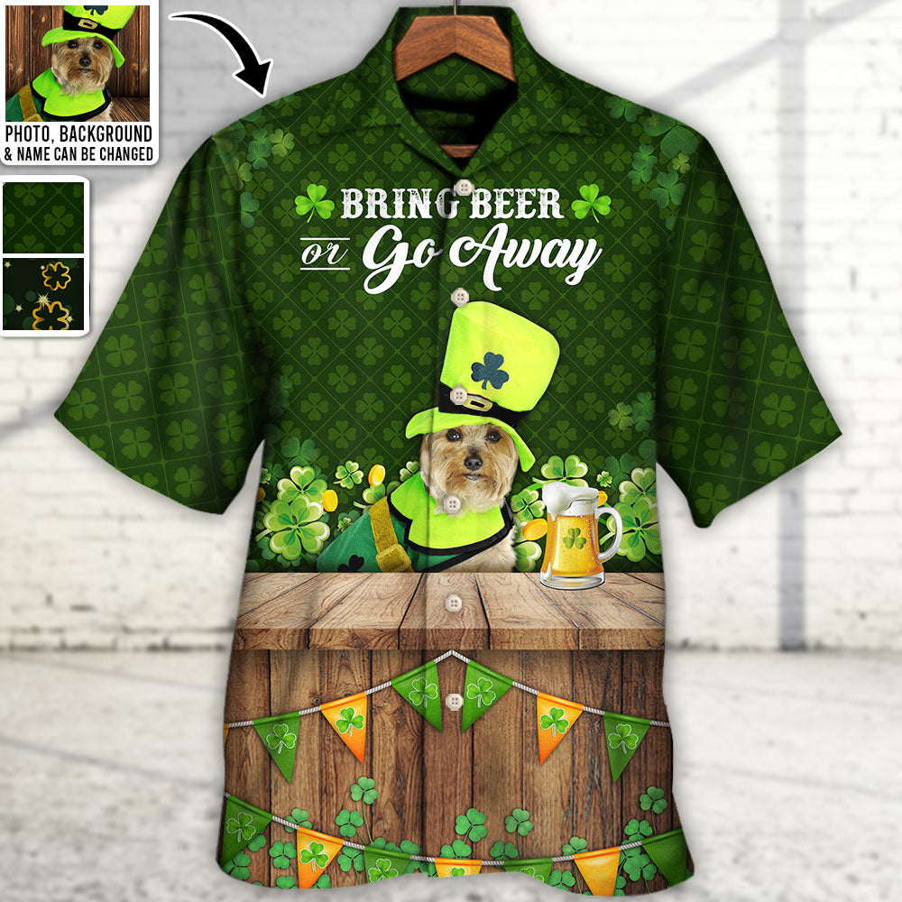 St Patrick's Beer Cat Dog Lover Lucky Custom Photo Personalized Hawaiian Shirt For Men & Women - Personalized Photo Gifts