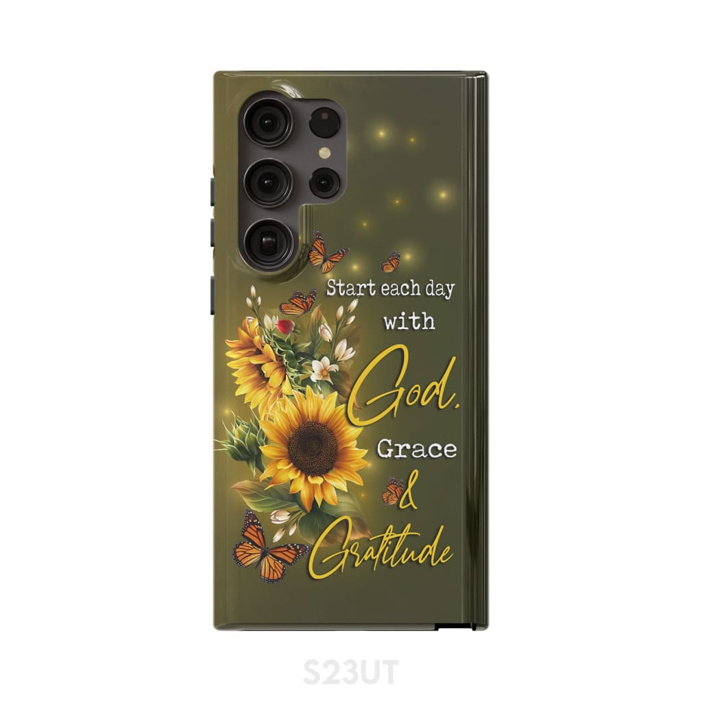 Start Each Day With God Grace And Gratitude - Christian Phone Cases- Iphone Samsung Cases Christian