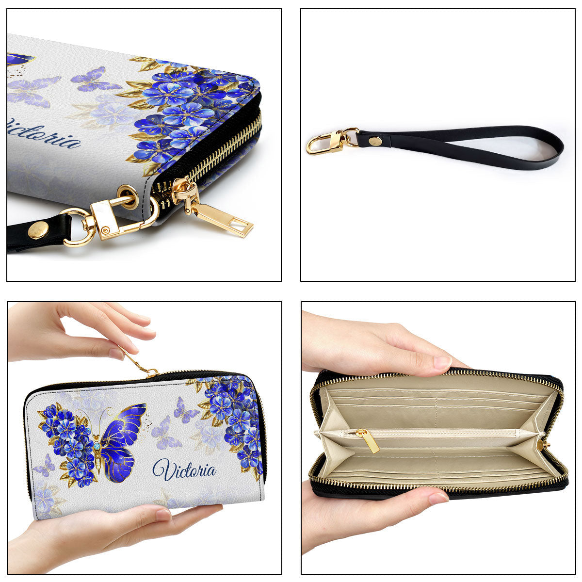 Stunning Colossians 323 Butterfly And Flower Religious Gifts For Women Clutch Purse For Women - Personalized Name - Christian Gifts For Women