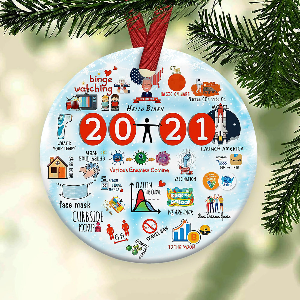 Survival 3 Ceramic Circle Ornament - Decorative Ornament - Christmas Ornament