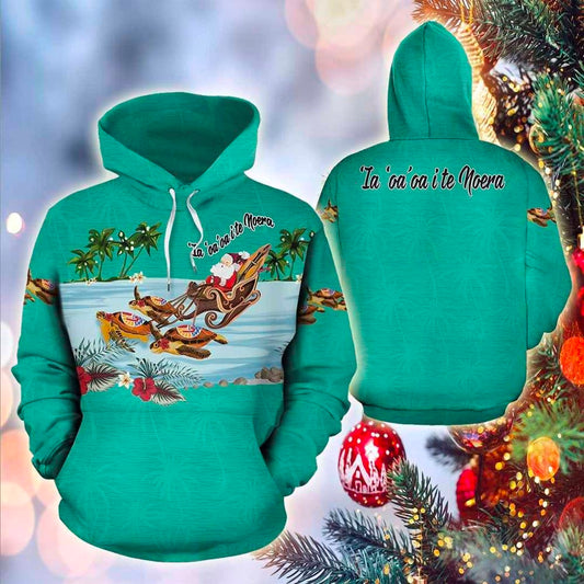 Tahiti Turtle Christmas All Over Print 3D Hoodie For Men And Women, Christmas Gift, Warm Winter Clothes, Best Outfit Christmas