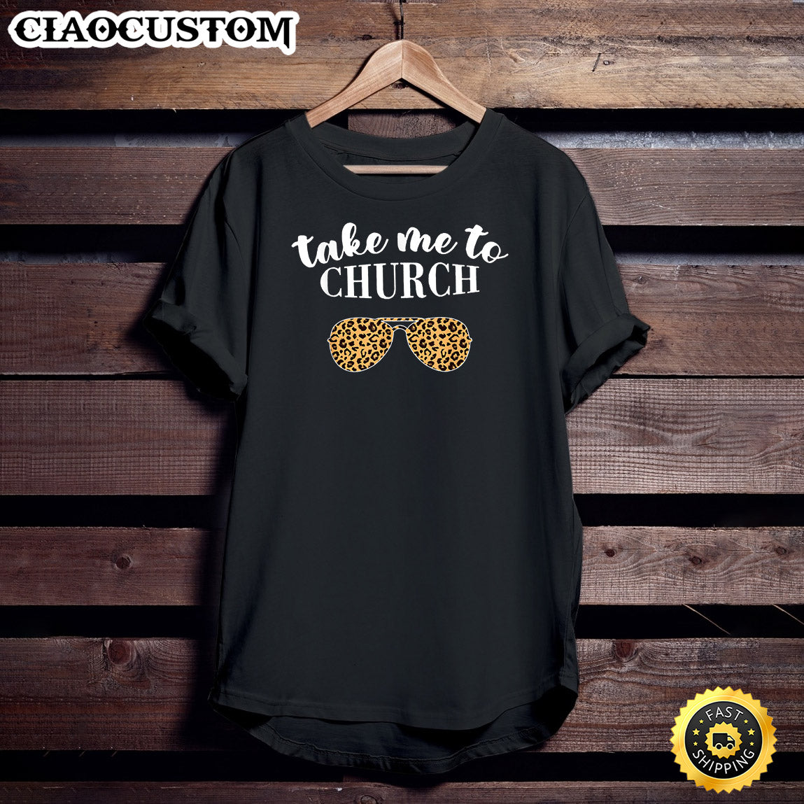 Take Me To The Church Leopard Sunglasses Christian Religious T-Shirt - Christian Shirt