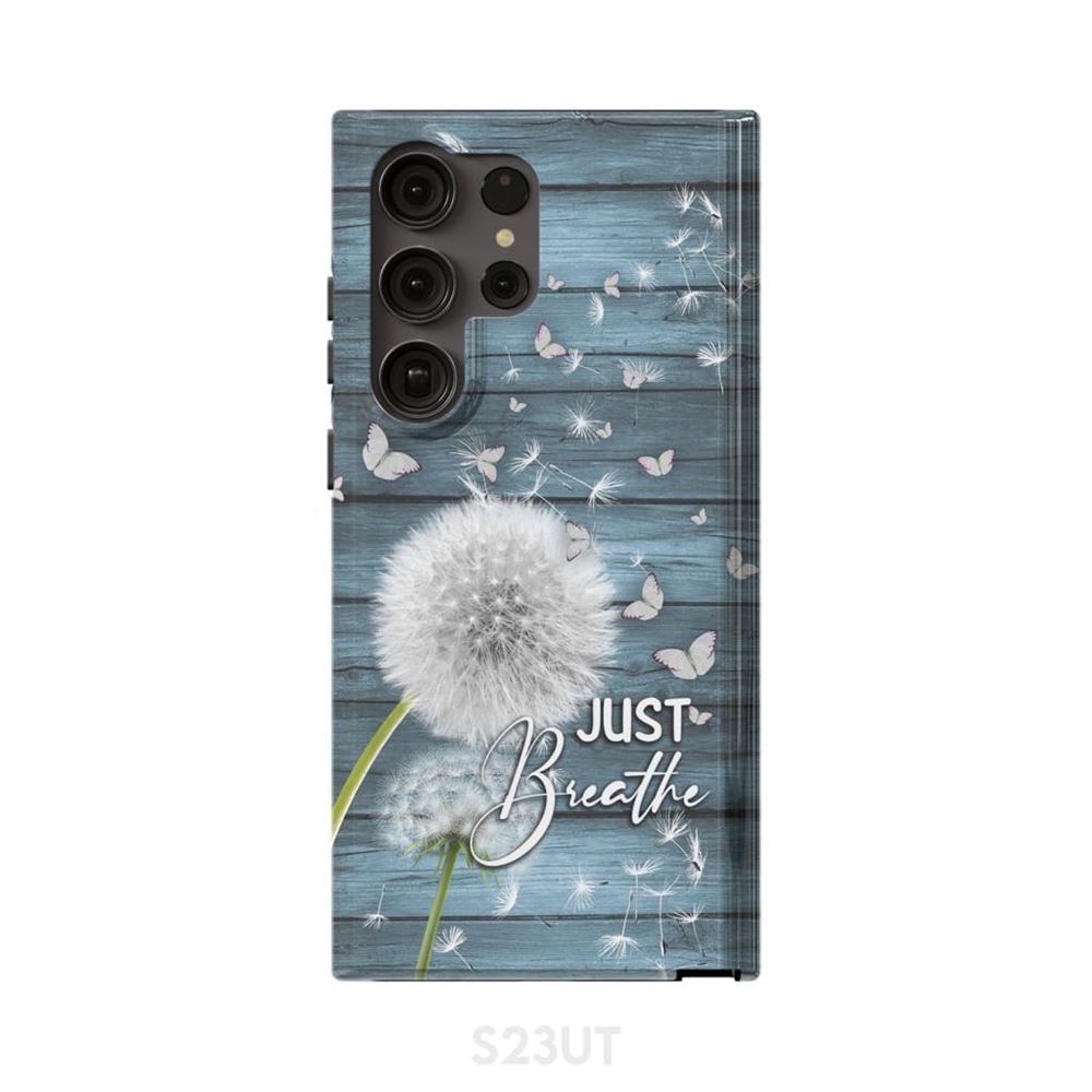 Teal Just Breathe Phone Case - Scripture Phone Cases - Iphone Cases Christian- Iphone Samsung Cases Christian