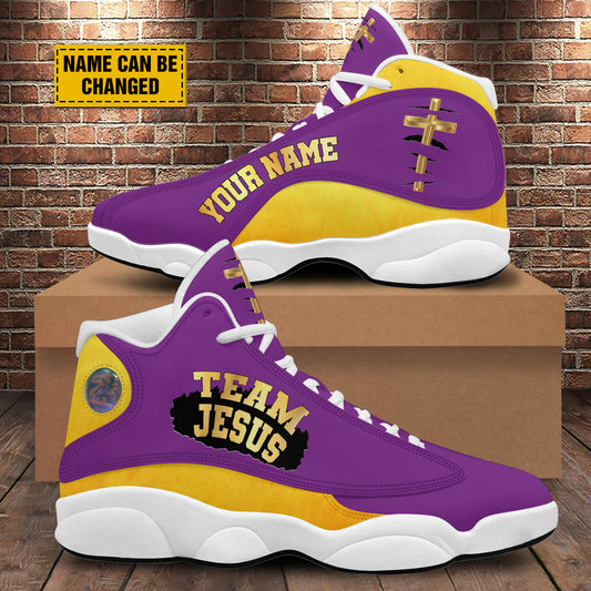 Team Jesus Personalized Purple Jesus Basketball Shoes For Men Women - Christian Shoes - Jesus Shoes - Unisex Basketball Shoes