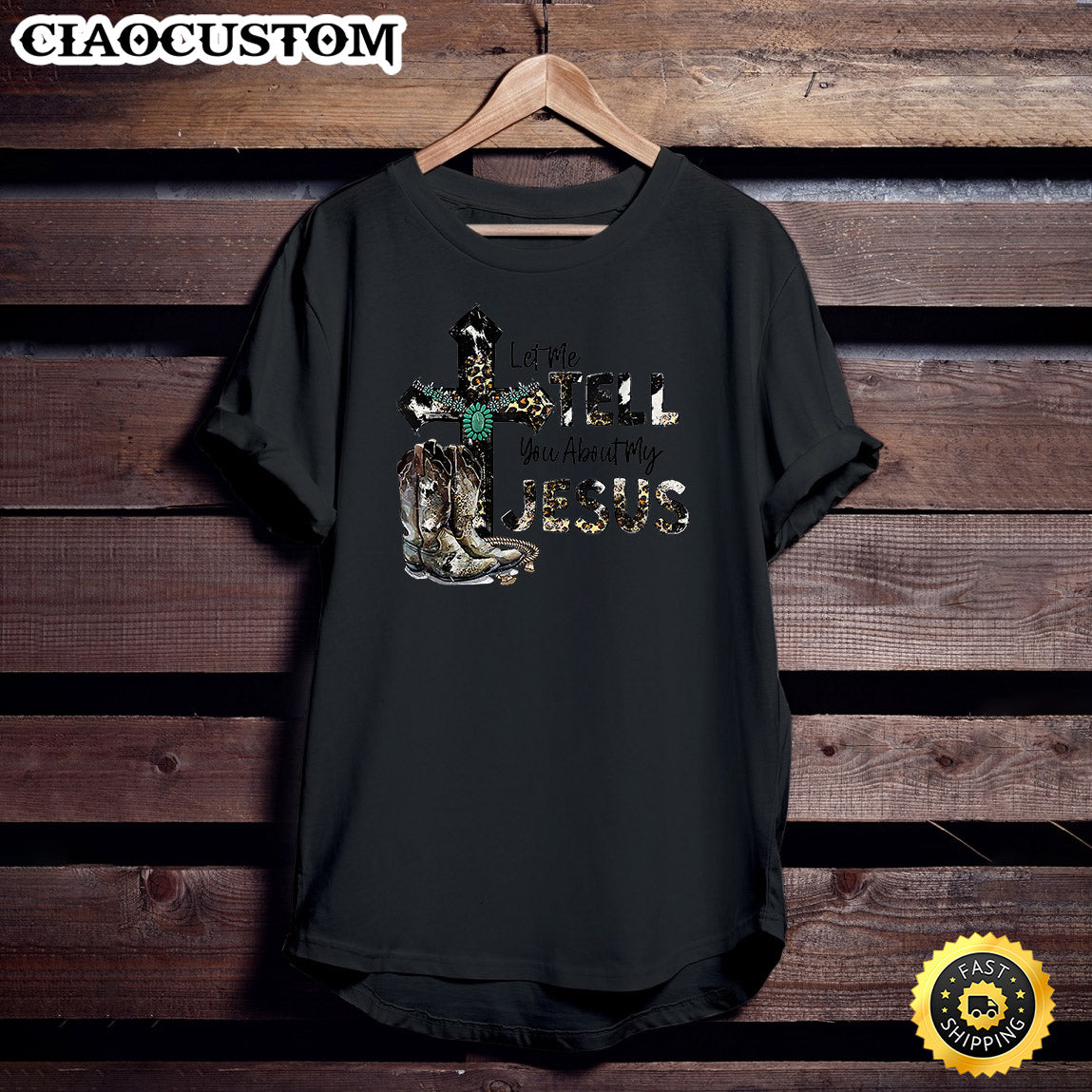 Tell You About Jesus Christian Cross Cowboy Boots Western T-Shirt - Christian Shirt