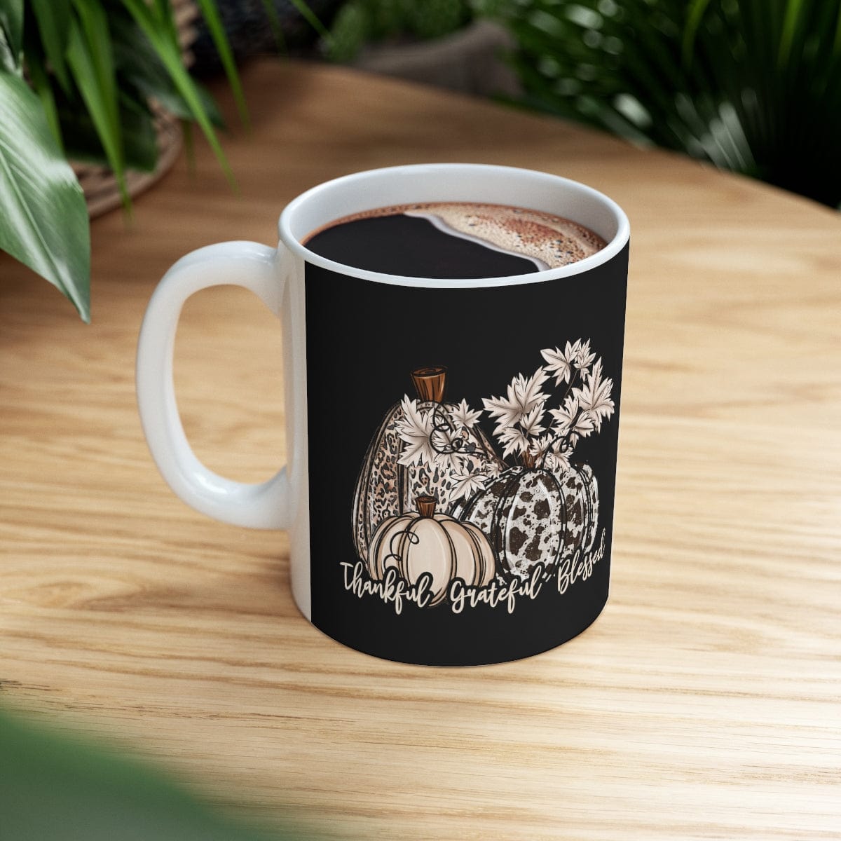 Thankful Grateful Blessed Pumpkin Mug - Christian Mug - Bible Verse Mugs - Scripture Mugs