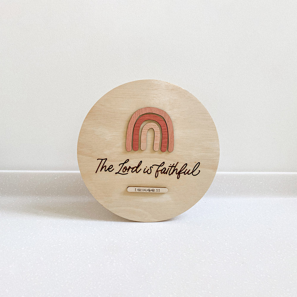 The Lord Is Faithful Wood Sign - Religious Wood Signs - Bible Verse Wall Art