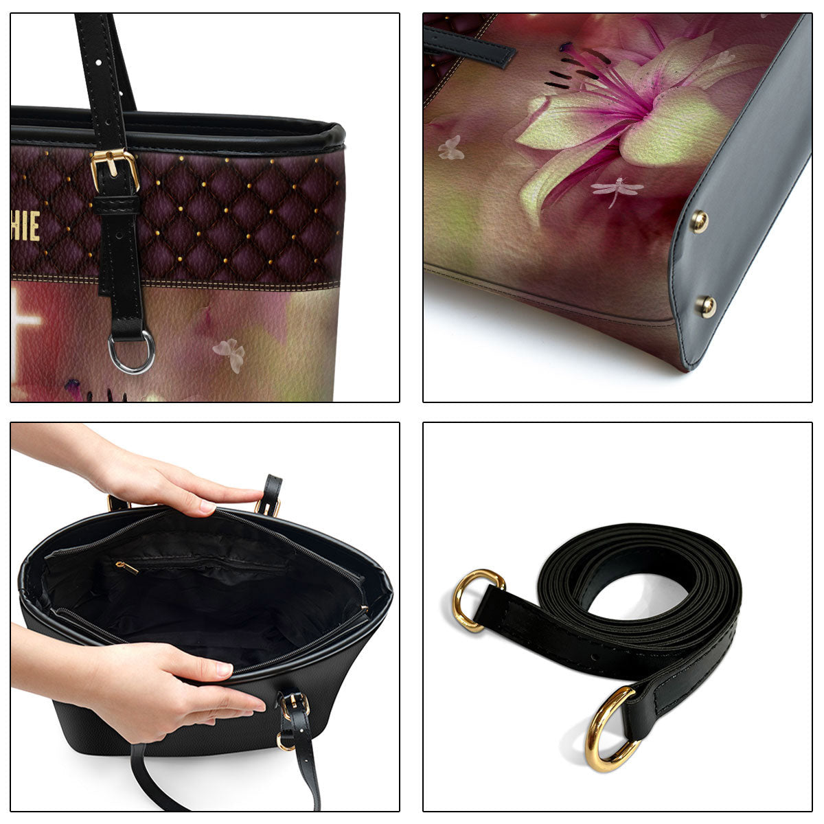 The Beauty Of God‘s Grace That Surrounds You Today Personalized Large Pu Leather Tote Bag For Women - Mom Gifts For Mothers Day