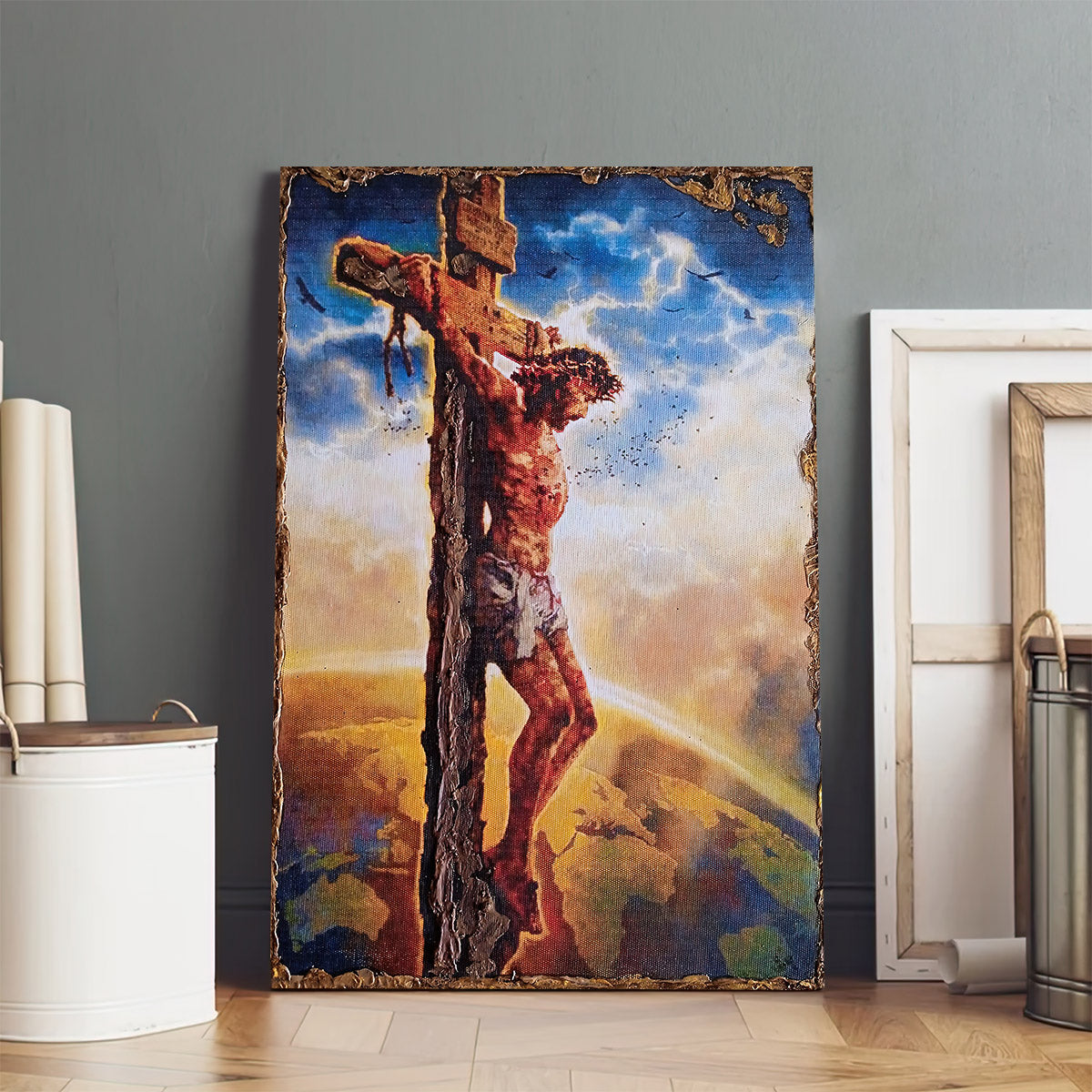 The Crucifixion Of Jesus Christ Religious Canvas Wall Art - Jesus Portrait Picture - Religious Gift - Christian Wall Art Decor
