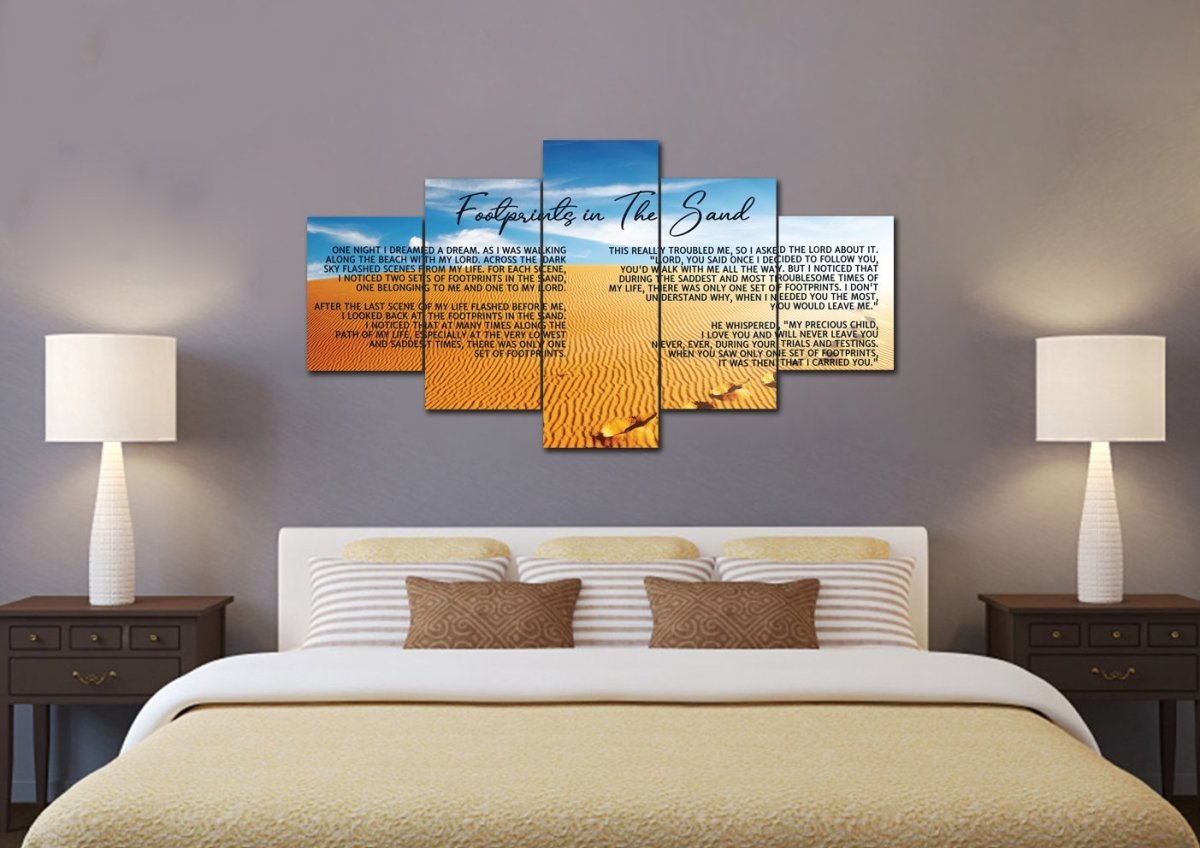 The Desert Footprints In The Sand Wall Art & Decor - Christian Canvas Wall Art