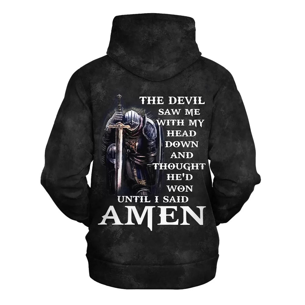 The Devil Saw Me With My Head Down Hoodies - Men & Women Christian Hoodie - 3D Printed Hoodie