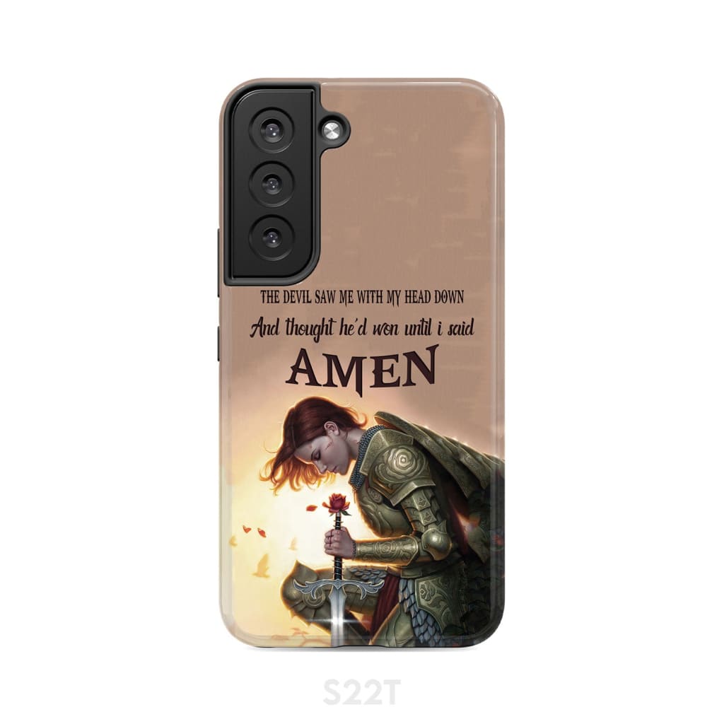 The Devil Saw Me With My Head Down Warrior Of Christ Phone Case - Scripture Phone Cases - Iphone Cases Christian