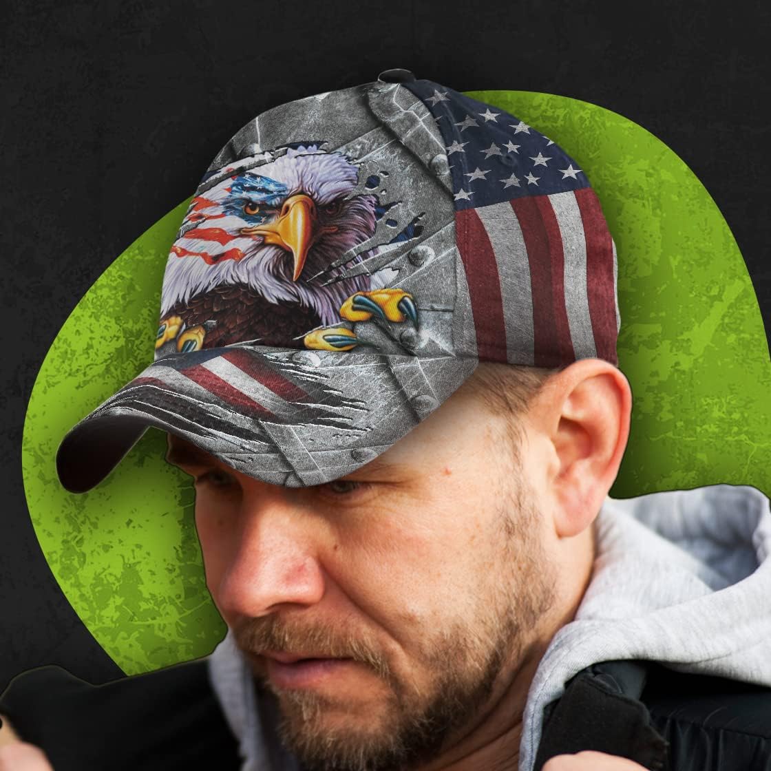 The Eagle American Flag Classic Hat All Over Print - Christian Hats for Men and Women