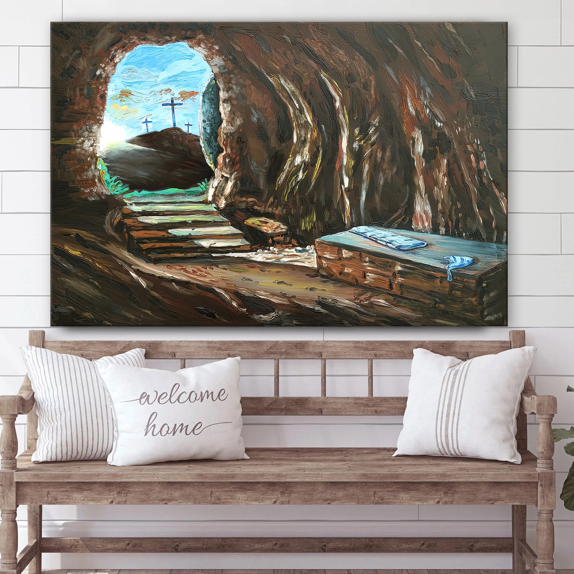 The Empty Tomb 1 Canvas Pictures - Easter Canvas - Christian Canvas Wall Art