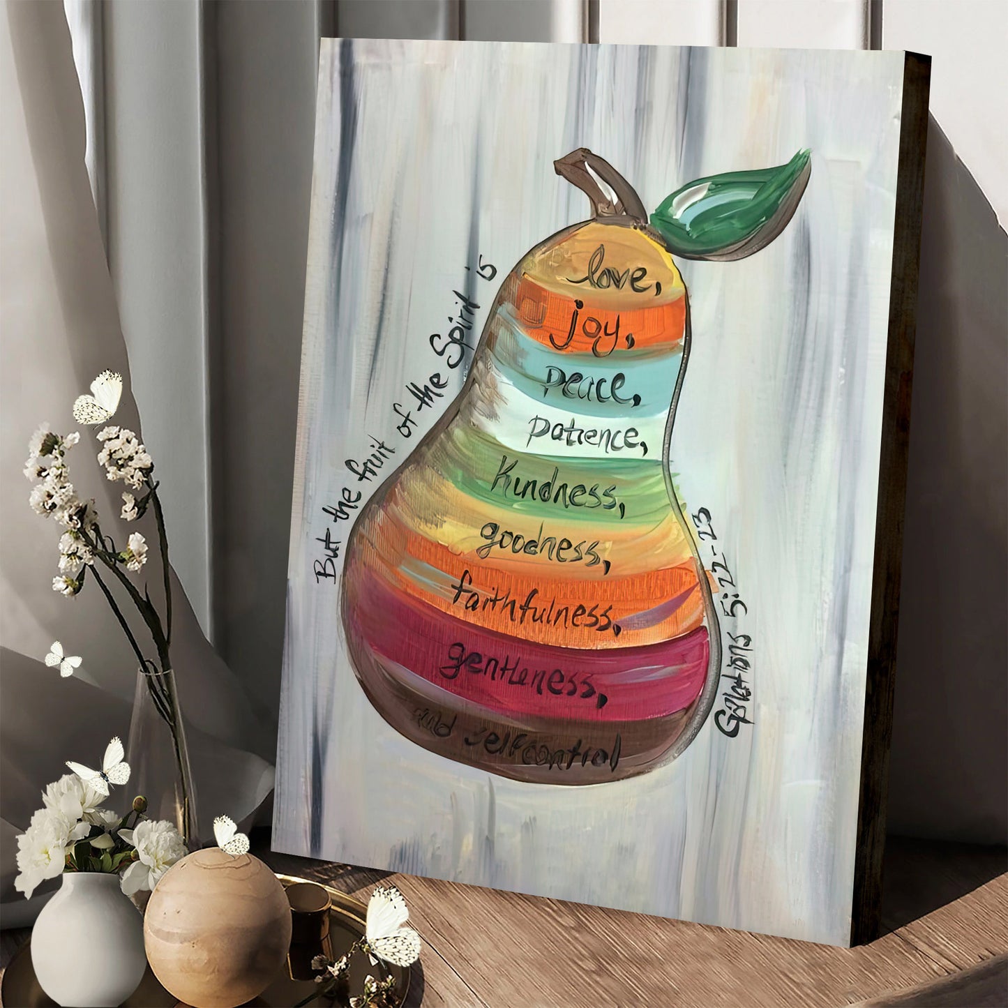 The Fruit Of The Spirit Wall Art Canvas - Bible Verse Wall Art - Christian Home Decor